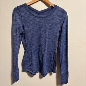 Lululemon 5 Mile Long Sleeve Heathered Hero Blue- Size Small (4/6)